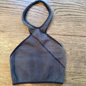Urban Outfitters - XS/S Blue and grey cross neck halter top